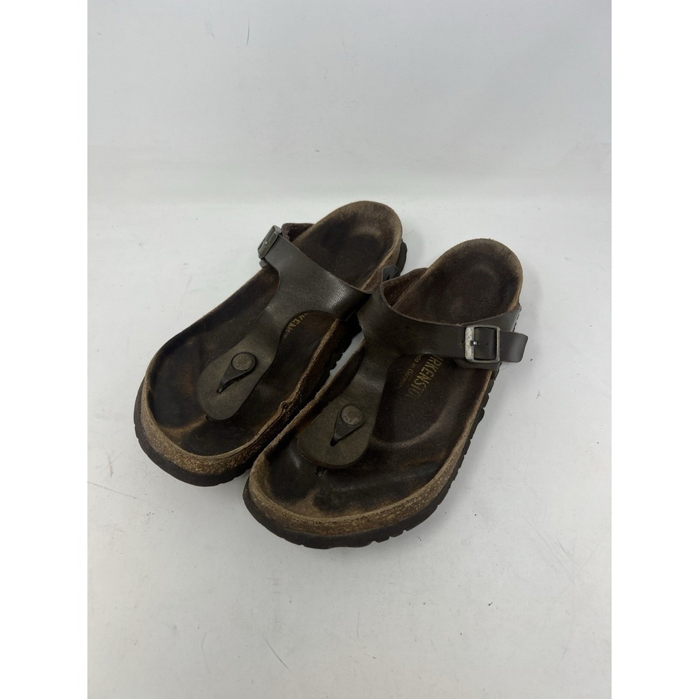 BIRKENSTOCK GIZEH Thong Women's Sandals Sz 39 US 8-8.5 Brown‎ Leather